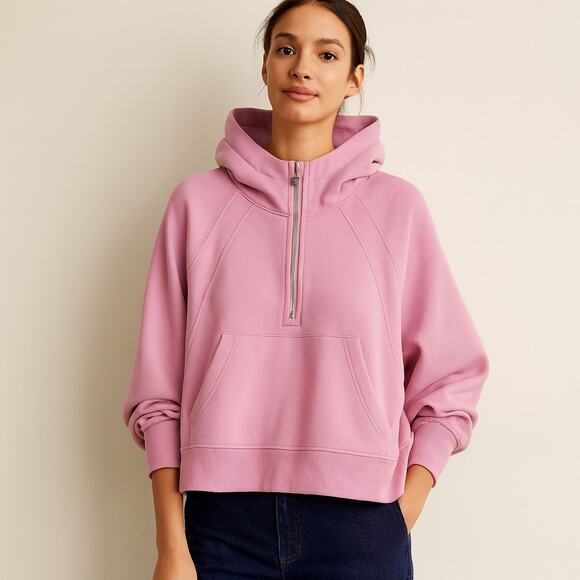 Lululemon SZ XL/XXL Scuba Oversized Half-Zip Hoodie in Dahlia Mauve - Picture 1 of 6